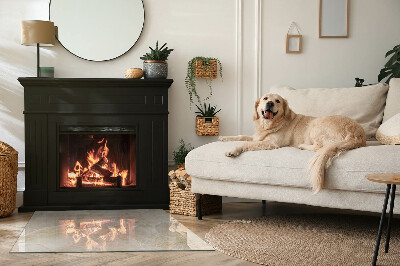 Plaque de sol en verre pour poêle Motif de pierre de style organique