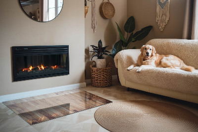 Plaque de sol en verre pour poêle Motif de planche dans un arrangement harmonieux
