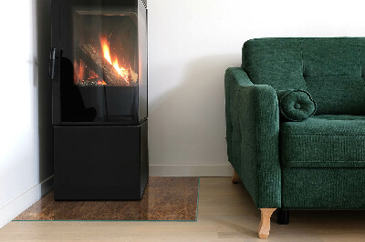 Plaque de sol en verre pour poêle Motif de rouille sur la structure métallique