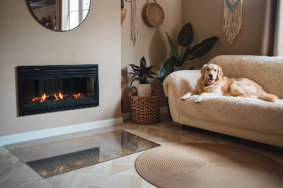 Plaque de sol en verre pour poêle Motif abstrait avec une structure unique