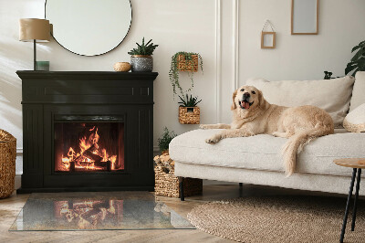 Plaque de sol en verre pour poêle Motif abstrait avec une structure unique