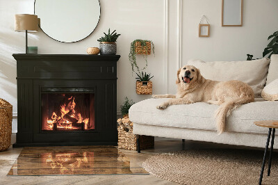 Plaque de sol en verre pour poêle Motifs de grain de bois