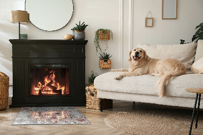 Plaque de sol en verre pour poêle Carreaux à motifs de style mosaïque