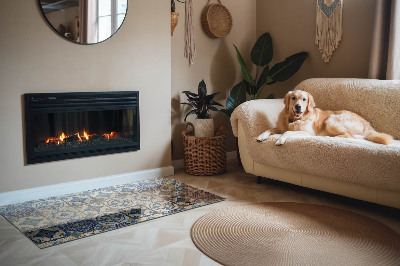 Plaque de sol en verre pour poêle Motif de mosaïque élégant avec des fleurs