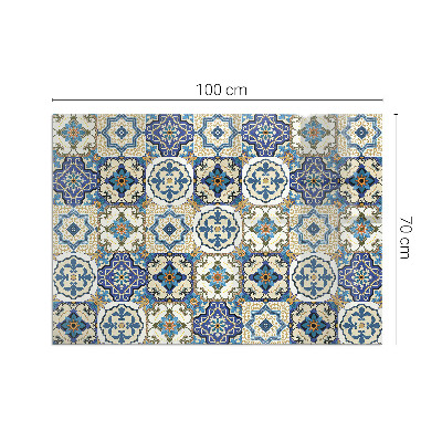 Plaque de sol en verre pour poêle Motif de mosaïque élégant avec des fleurs