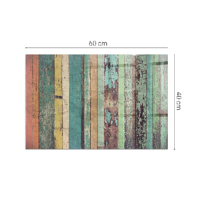 Plaque de sol en verre pour poêle Des planches aux tons très colorés