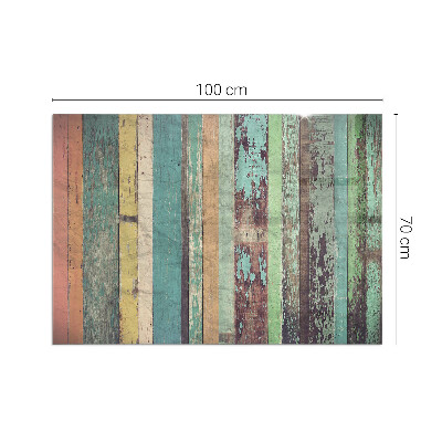 Plaque de sol en verre pour poêle Des planches aux tons très colorés