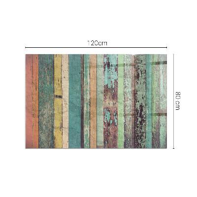 Plaque de sol en verre pour poêle Des planches aux tons très colorés