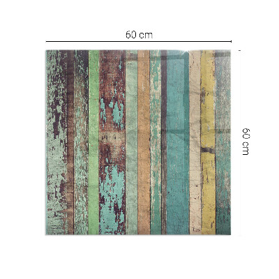 Plaque de sol en verre pour poêle Des planches aux tons très colorés