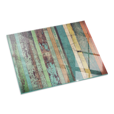 Plaque de sol en verre pour poêle Des planches aux tons très colorés