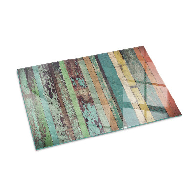 Plaque de sol en verre pour poêle Des planches aux tons très colorés