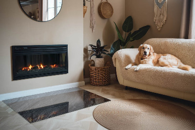 Plaque de sol en verre pour poêle Conception de finition en pierre