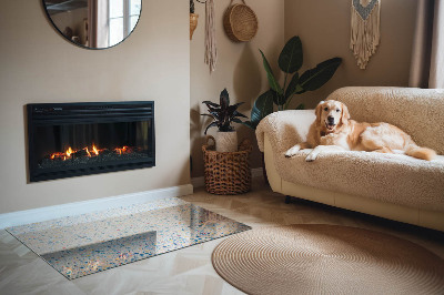 Plaque de sol en verre pour poêle Design moderne avec structure