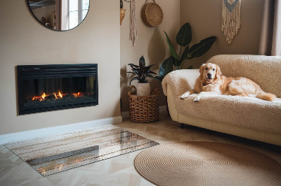 Plaque de sol en verre pour poêle Motif endommagé de la surface en bois