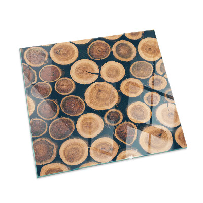 Plaque de sol en verre pour poêle Une boîte avec un motif en bois dentelé