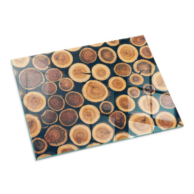 Plaque de sol en verre pour poêle Une boîte avec un motif en bois dentelé