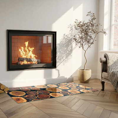 Plaque de sol en verre pour poêle Une boîte avec un motif en bois dentelé