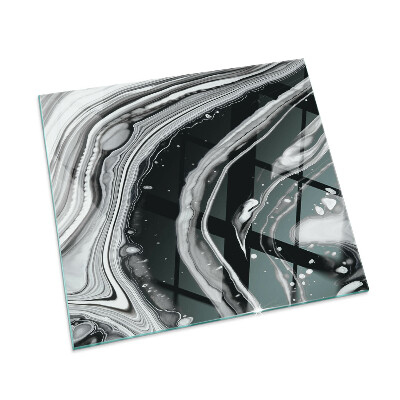 Plaque de sol en verre pour poêle Lignes et vagues dans une version moderne