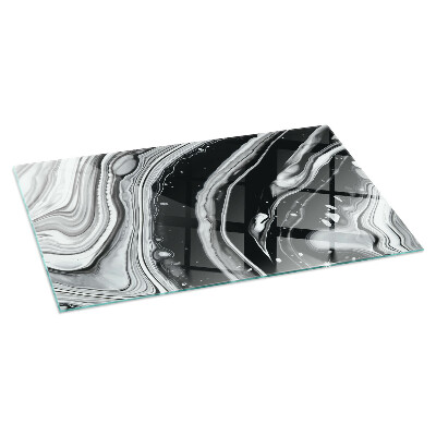 Plaque de sol en verre pour poêle Lignes et vagues dans une version moderne