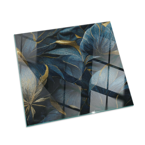 Plaque de sol en verre pour poêle Feuilles chics dans un motif
