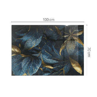 Plaque de sol en verre pour poêle Feuilles chics dans un motif