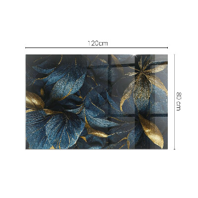 Plaque de sol en verre pour poêle Feuilles chics dans un motif