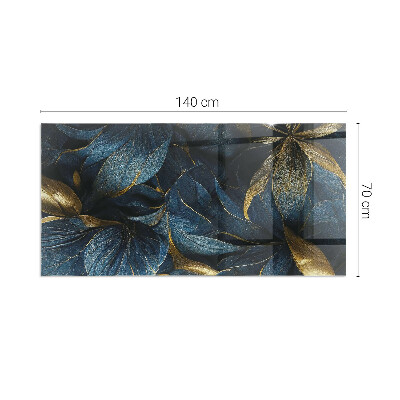 Plaque de sol en verre pour poêle Feuilles chics dans un motif