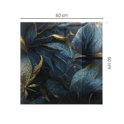 Plaque de sol en verre pour poêle Feuilles chics dans un motif