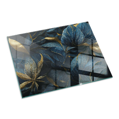 Plaque de sol en verre pour poêle Feuilles chics dans un motif