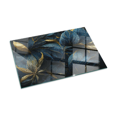 Plaque de sol en verre pour poêle Feuilles chics dans un motif