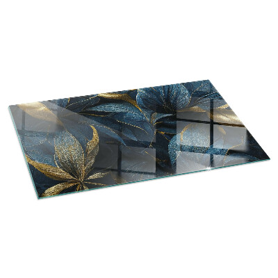 Plaque de sol en verre pour poêle Feuilles chics dans un motif