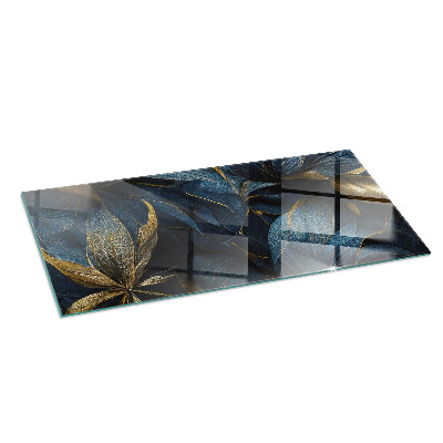Plaque de sol en verre pour poêle Feuilles chics dans un motif