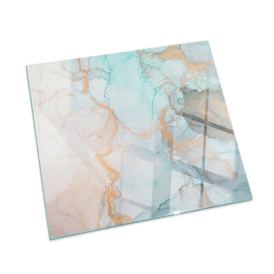 Plaque de sol en verre pour poêle Ondes de couleurs abstraites