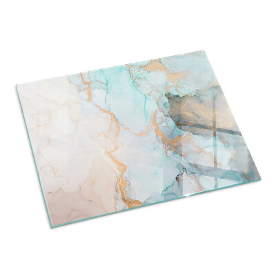Plaque de sol en verre pour poêle Ondes de couleurs abstraites