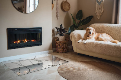 Plaque de sol en verre pour poêle Motif veiné de style marbre