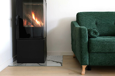 Plaque de sol en verre pour poêle Motif veiné de style marbre