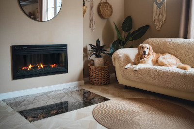Plaque de sol en verre pour poêle Motif en pierre naturelle