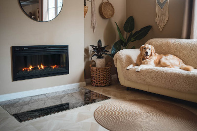 Plaque de sol en verre pour poêle Motif en pierre naturelle