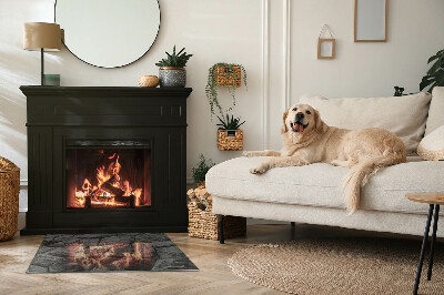 Plaque de sol en verre pour poêle Motif en pierre naturelle