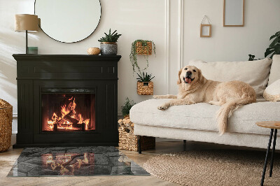 Plaque de sol en verre pour poêle Motif en pierre naturelle