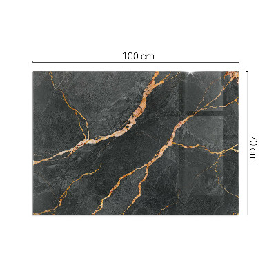 Plaque de sol en verre pour poêle Marbre classique avec des veines subtiles