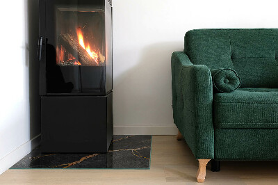 Plaque de sol en verre pour poêle Marbre classique avec des veines subtiles