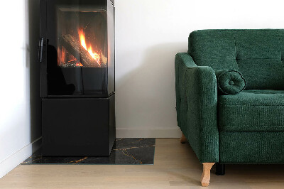 Plaque de sol en verre pour poêle Marbre classique avec des veines subtiles