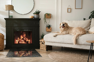 Plaque de sol en verre pour poêle Marbre classique avec des veines subtiles