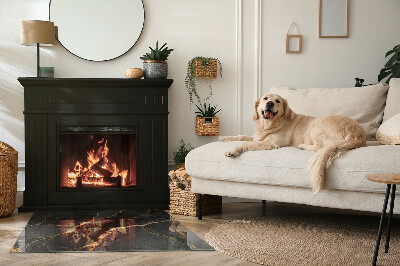 Plaque de sol en verre pour poêle Marbre classique avec des veines subtiles