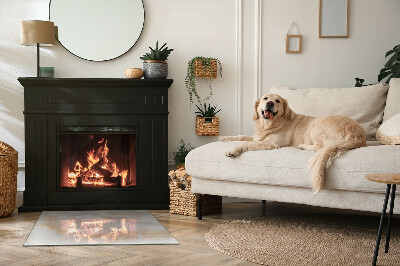 Plaque de sol en verre pour poêle Motif en pierre naturelle