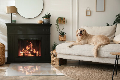 Plaque de sol en verre pour poêle Motif en pierre naturelle