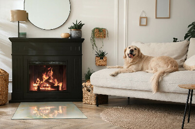 Plaque de sol en verre pour poêle Motif en marbre dans un style moderne