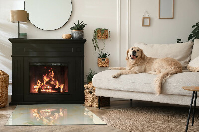 Plaque de sol en verre pour poêle Motif en marbre dans un style moderne