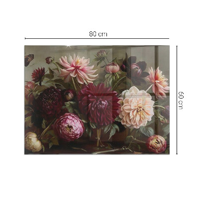 Plaque de sol en verre pour poêle Détails de fleurs colorées